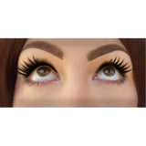 Black short and long synthetic eyelashes with glue