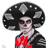 Mens Black and Silver Sombrero for Mexican Themed Costumes
