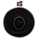 Black Felt Sombrero with Silver Trim – Top View