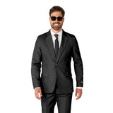 Black Suit mens costume with jacket trousers and tie front view