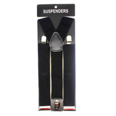 Black suspenders are adjustable perfect for 20's parties