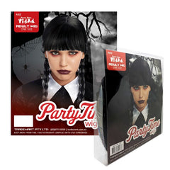 Black Wig w/Plaits and bangs.