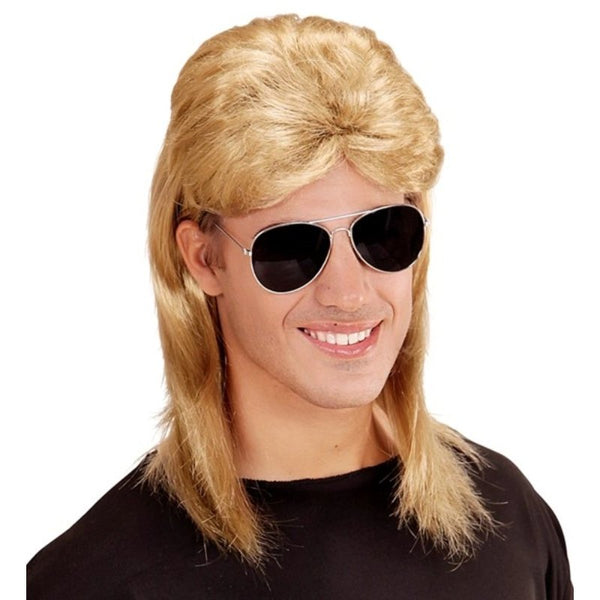 blonde 80s mullet wig glasses costume