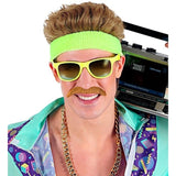 Blonde Adhesive Moustache Worn with 80s Costume