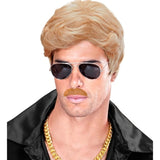 Blonde Adhesive Moustache Worn by Adult Man