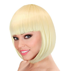 Blonde Lou Lou bob wig with fringe for retro and costume parties