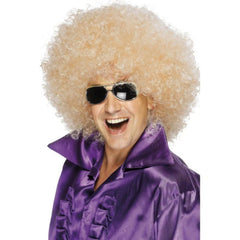 Blonde Mega Huge Afro Wig is unisex.
