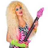 Blonde Oversized Frizzy Wig Worn with 80s Costume