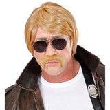 80s undercover cop blonde wig with moustache