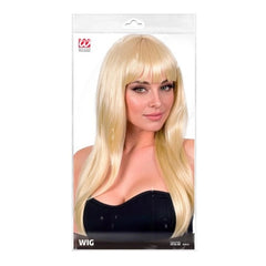 Blonde Vogue Wig with Long Straight Hair and Full Fringe – Front View