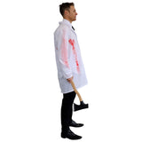White Bloody Lab Coat with blood splatter side view