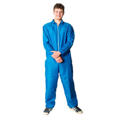 Adult blue overalls costume jumpsuit for themed events and group costumes