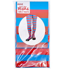 Blue & Red Striped Socks - Girls, ages for 9-12.