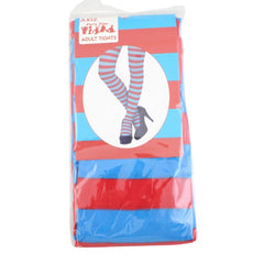 Blue & Red Striped Stockings Thigh High - Ladies