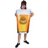 bogan lager beer costume, made from foam with XXXXX beer print on the front to resemble a glass.
