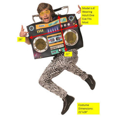 Adult boom box novelty costume featuring foam tunic design