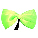 Bow tie in neon lime green on black elastic.