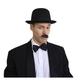 Bowler Hat - Black Satin - Dr Toms, adult size.