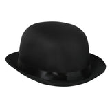 Bowler Hat - Black Satin - Dr Toms, adult size.