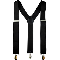 Black adjustable adult costume braces with metal clips