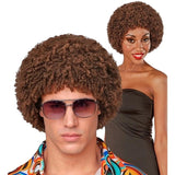 brown afro wig 70s disco costume