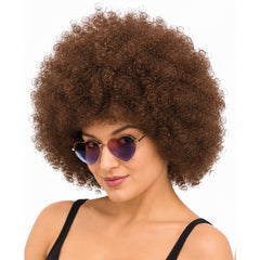 Brown Afro Wig with Full Frizzy Style for 70s Disco Costumes