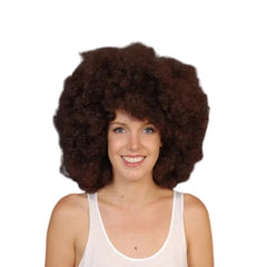 brown afro, full, unisex