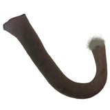 Brown curled animal tail with fluffy tip and elastic loop – 46cm