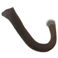 Brown curled animal tail with fluffy tip and elastic loop – 46cm
