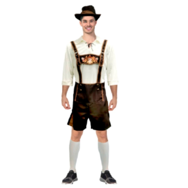 Oktoberfest men’s brown costume set with socks and shirt