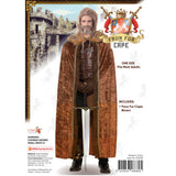 Brown faux fur trimmed cape for adults – ideal for Viking, medieval, fantasy, or LARP costumes