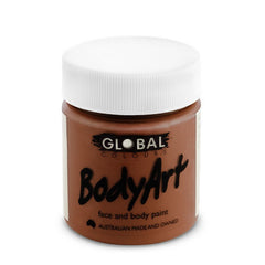 Brown face and body paint by Global – non-toxic water-based paint for costumes, cosplay, theatre, and sports events