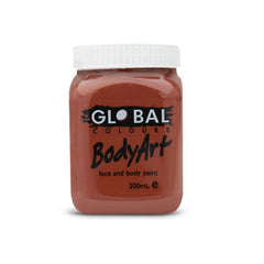 Brown face and body paint by Global – non-toxic water-based paint for costumes, cosplay, theatre, and sports events