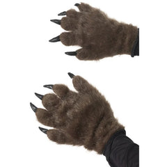 Brown Hairy Monster Hands, furry upper and vinyl claws.