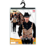 packaging for brown jacquard vintage vest