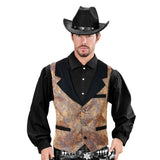 Brown jacquard vintage vest is a great wild west vibe.