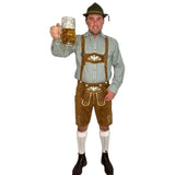 Brown leather lederhosen with pockets back and front with adjustable braces