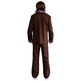 Men's Brown Leisure Suit 70s retro costume back view