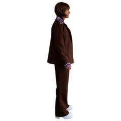 Men's Brown Leisure Suit 70s retro costume front view