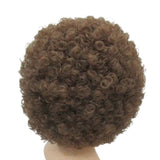13-inch brown curly costume wig displayed on mannequin