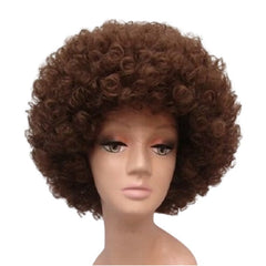 Brown loose curl afro wig with 13-inch length for costumes