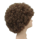 Retro brown afro wig with soft curls