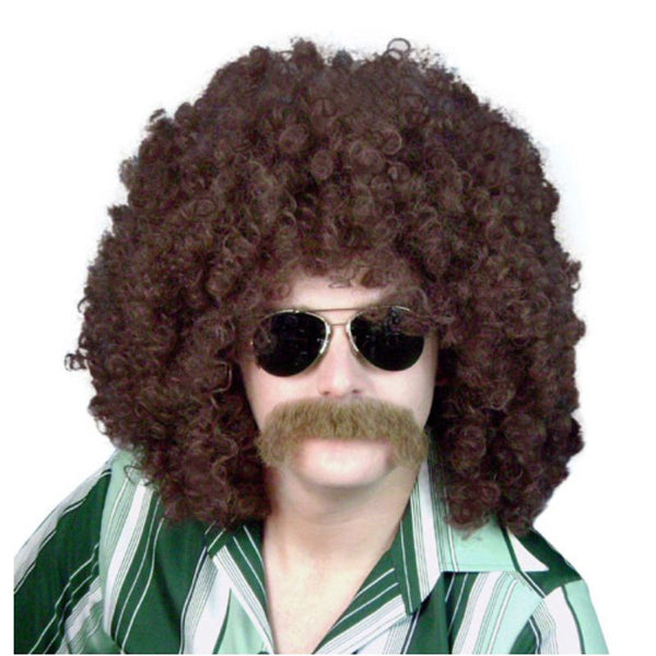 Brown loose curl afro wig with 13-inch length for costumes