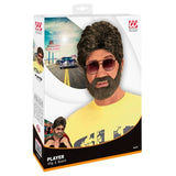 Brown Player Wig and Beard Set for adults – Widmann boxed packaging
