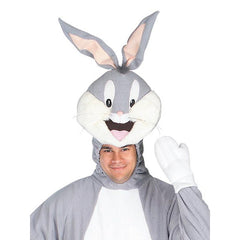 Bugs Bunny deluxe adult costume, jumpsuit with attached hood featuring the bunny head.