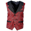 Burgundy Jacquard Vintage Vest
