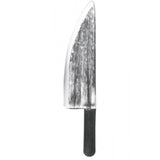 43cm butcher knife with distressed silver blade and black handle, ideal for horror costumes