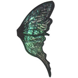 A single butterfly wing costume accessory with iridescent green and teal shimmer over a black base, shown against a plain white background.