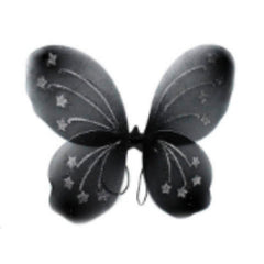 Glitter butterfly wings with elastic straps – assorted colours for fairy or garden party costumes
