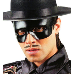 Black leatherlook eye mask with elastic strap
